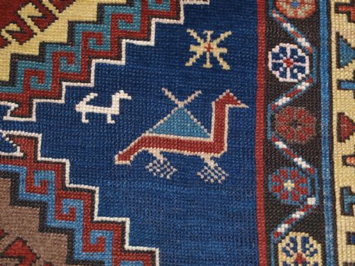 ANTIQUE CAUCASIAN KAZAK LONG RUG REPEAT MEDALLION DESIGN SUPERB CONDITION CIRCA 1900 - ADDITIONAL PHOTO 7