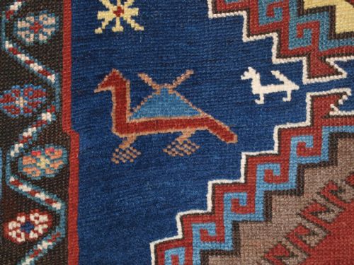 ANTIQUE CAUCASIAN KAZAK LONG RUG REPEAT MEDALLION DESIGN SUPERB CONDITION CIRCA 1900 - ADDITIONAL PHOTO 8