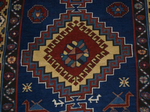 ANTIQUE CAUCASIAN KAZAK LONG RUG REPEAT MEDALLION DESIGN SUPERB CONDITION CIRCA 1900 - ADDITIONAL PHOTO 9