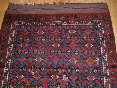 ANTIQUE TRIBAL AFSHAR RUG WITH REPEAT HERATTI DESIGN 2ND HALF 19TH CENTURY - ADDITIONAL PHOTO 2