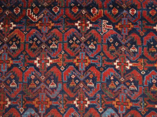 ANTIQUE TRIBAL AFSHAR RUG WITH REPEAT HERATTI DESIGN 2ND HALF 19TH CENTURY - ADDITIONAL PHOTO 7