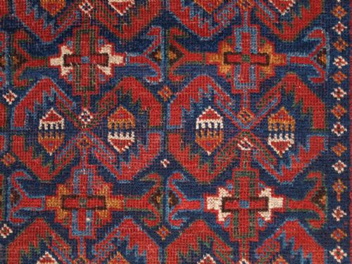 ANTIQUE TRIBAL AFSHAR RUG WITH REPEAT HERATTI DESIGN 2ND HALF 19TH CENTURY - ADDITIONAL PHOTO 9