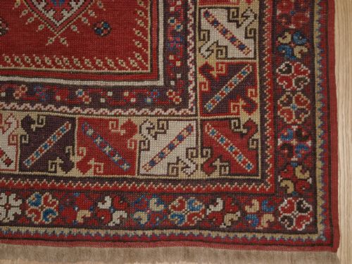 ANTIQUE TURKISH MILAS PRAYER RUG SUPERB SMALL SIZE AND DESIGN 2ND HALF 19TH CENTURY - ADDITIONAL PHOTO 9