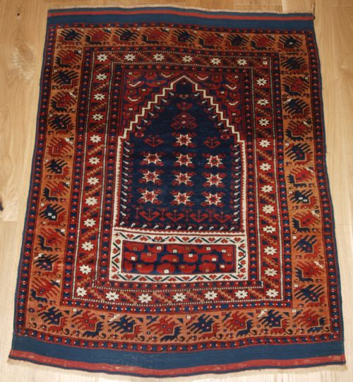 Antique Turkish Prayer Rug, Bergama Region, Possibly Yagcebedir, Late 19th Century.
