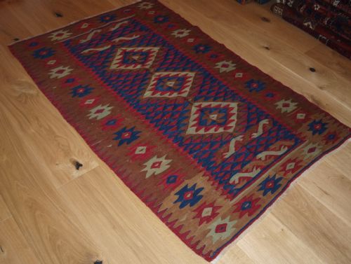 fig 1. OLD SHARKOY KILIM, SMALL SIZE WITH GOOD COLOUR AND DESIGN, CIRCA 1920.