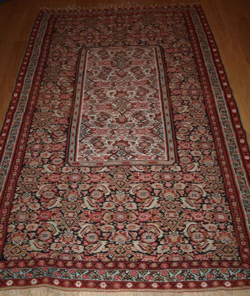 ANTIQUE SENNEH KILIM WITH SCARCE DESIGN SUPERB CONDITION CIRCA 1900