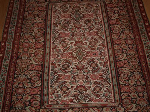 ANTIQUE SENNEH KILIM WITH SCARCE DESIGN SUPERB CONDITION CIRCA 1900 - ADDITIONAL PHOTO 7