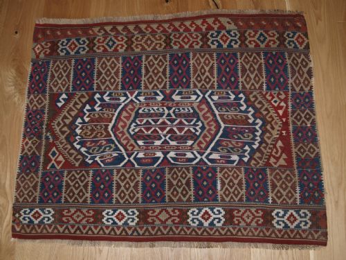 Antique Turkish Malatya Kilim Bag or Chuval Face, Excellent Condition, Circa 1900.