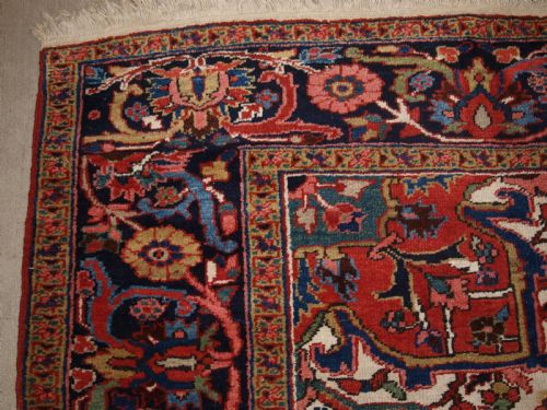 fig 1. ANTIQUE PERSIAN HERIZ CARPET, SOFT TERRACOTTA RED FIELD, EXCELLENT CONDITION, CIRCA 1900/20.