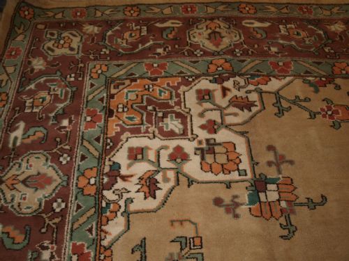fig 1. OLD TURKISH OUSHAK DESIGN CARPET, LARGE SIZE AND SOFT COLOURS, CIRCA 1920.