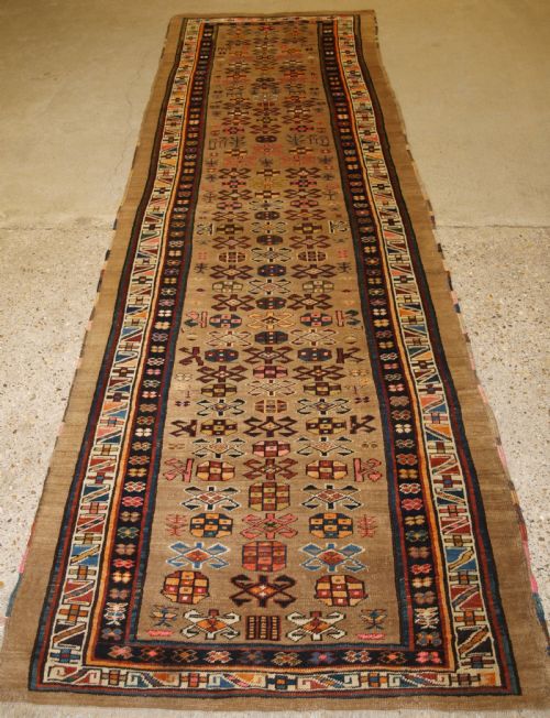Antique Sarab Runner, Camel Wool Ground with Animals, Circa 1900.