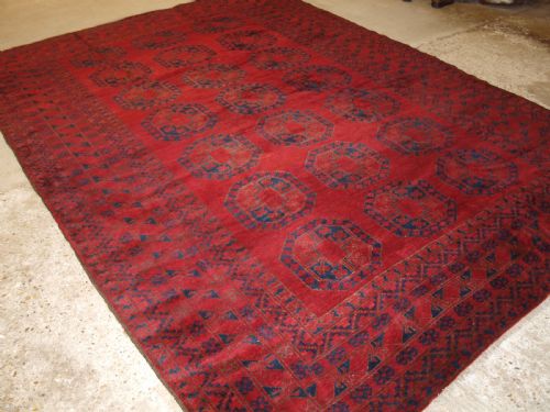 Antique Afghan Village Carpet, Ersari Weavers, Great Colour, Circa 1900/20.