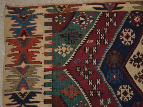 ANTIQUE TURKISH MALATYA KILIM OF LARGE SIZE WITH SUPERB COLOUR LATE 19TH CENTURY - ADDITIONAL PHOTO 1