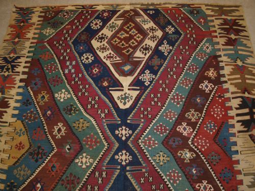 ANTIQUE TURKISH MALATYA KILIM OF LARGE SIZE WITH SUPERB COLOUR LATE 19TH CENTURY - ADDITIONAL PHOTO 3