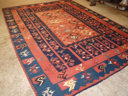 ANTIQUE BALKAN SHARKOY KILIM OF LARGE SIZE SUPERB DESIGN CIRCA 190020 - ADDITIONAL PHOTO 1