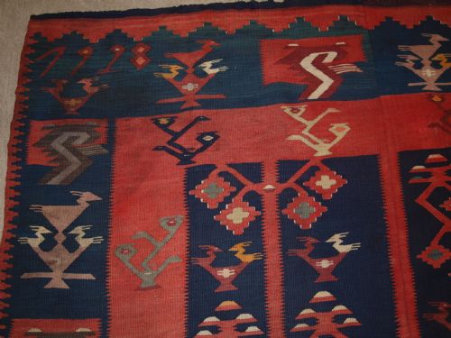 ANTIQUE BALKAN SHARKOY KILIM OF LARGE SIZE SUPERB DESIGN CIRCA 190020 - ADDITIONAL PHOTO 2