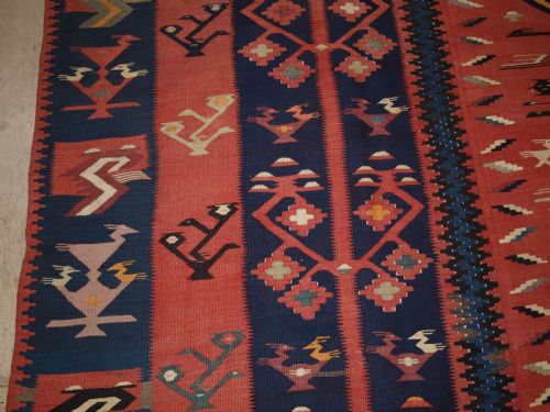 ANTIQUE BALKAN SHARKOY KILIM OF LARGE SIZE SUPERB DESIGN CIRCA 190020 - ADDITIONAL PHOTO 3