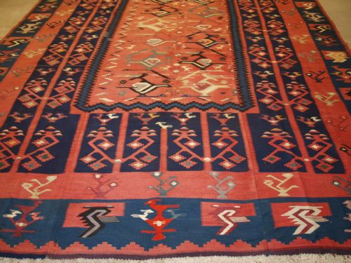 ANTIQUE BALKAN SHARKOY KILIM OF LARGE SIZE SUPERB DESIGN CIRCA 190020 - ADDITIONAL PHOTO 6