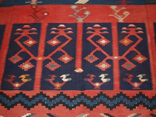 ANTIQUE BALKAN SHARKOY KILIM OF LARGE SIZE SUPERB DESIGN CIRCA 190020 - ADDITIONAL PHOTO 9