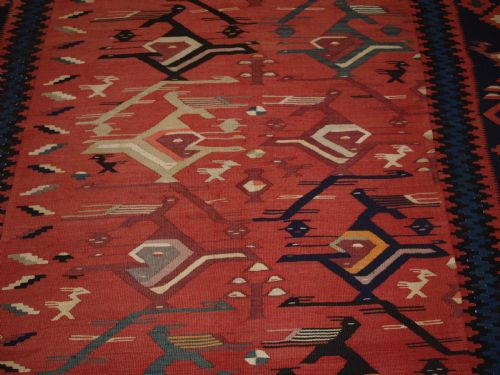 ANTIQUE BALKAN SHARKOY KILIM OF LARGE SIZE SUPERB DESIGN CIRCA 190020 - ADDITIONAL PHOTO 11
