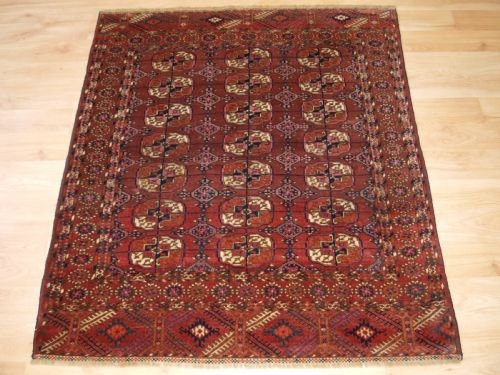 Antique Tekke Turkmen Dowry Rug, Small Size, Fine Weave, Circa 1880.