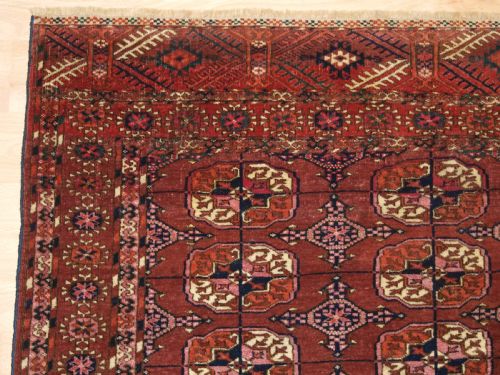 fig 1. ANTIQUE TEKKE TURKMEN DOWRY RUG, SMALL SIZE, FINE WEAVE, CIRCA 1880.