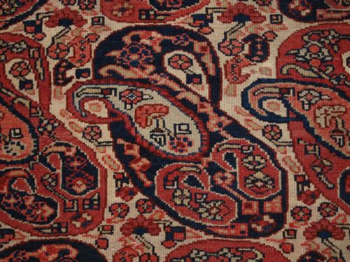 ANTIQUE MALAYER VILLAGE RUG MOTHER AND CHILD BOTEH DESIGN CIRCA 1900 - ADDITIONAL PHOTO 6
