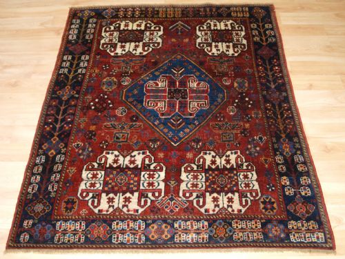 Antique Persian Tribal Qashqai Rug, Superb Colour and Design, Circa 1900.