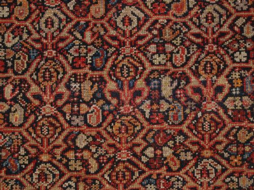 ANTIQUE MALAYER RUG WITH ALL OVER LATTICE DESIGN CIRCA 1900 - ADDITIONAL PHOTO 9
