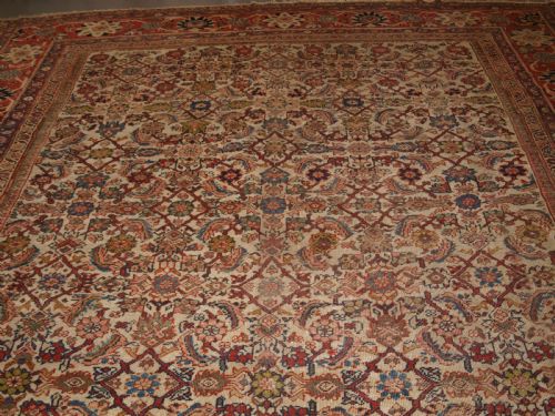 ANTIQUE MAHAL CARPET ALL OVER DESIGN ON AN IVORY GROUND SUPERB COUNTRY HOUSE CARPET CIRCA 1880 - ADDITIONAL PHOTO 2