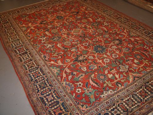 Antique Persian Mahal Carpet, All Over Design, Country House Carpet, Circa 1900.