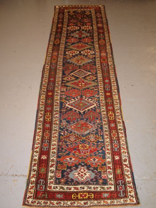 Antique Kurdish Runner, Excellent Design and Superb Colour. Circa 1890.