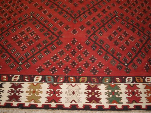 OLD SHARKOY KILIM OF LARGE SIZE WITH TRADITIONAL DESIGN CIRCA 1920 - ADDITIONAL PHOTO 6