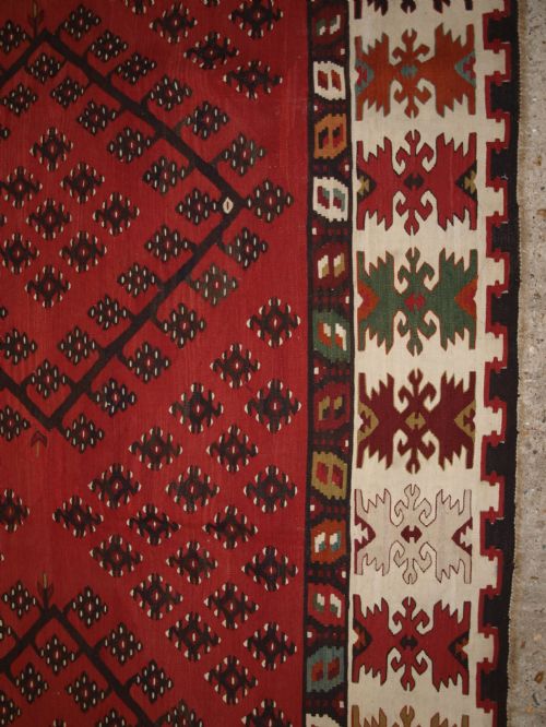 OLD SHARKOY KILIM OF LARGE SIZE WITH TRADITIONAL DESIGN CIRCA 1920 - ADDITIONAL PHOTO 9