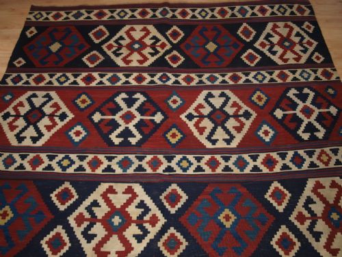 fig 1. ANTIQUE CAUCASIAN SHIRVAN KILIM, CLASSIC DESIGN WITH GREAT COLOUR, CIRCA 1880.