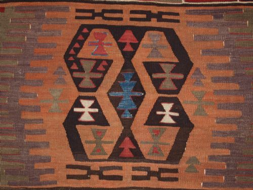 ANTIQUE TURKISH KONYA KILIM WITH STRIKING DESIGN SOFT COLOURS CIRCA 1900 - ADDITIONAL PHOTO 8