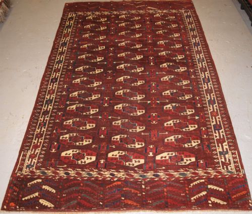 Antique Yomut Turkmen Main Carpet, Igdyr Tribe, Rare Format, Outstanding Condition, 19th Century.