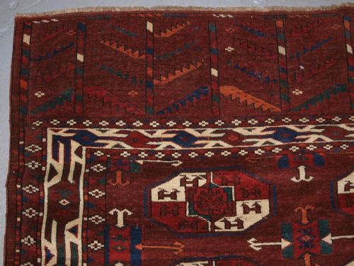 fig 1. ANTIQUE YOMUT TURKMEN MAIN CARPET, IGDYR TRIBE, RARE FORMAT, OUTSTANDING CONDITION, 19TH CENTURY.