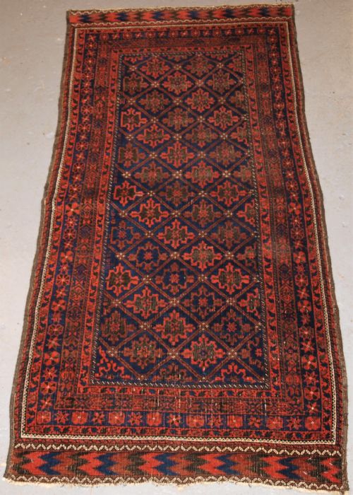 Antique Baluch Rug, Khorassan Region, North East Persia, Snowflake Design, Circa 1880.