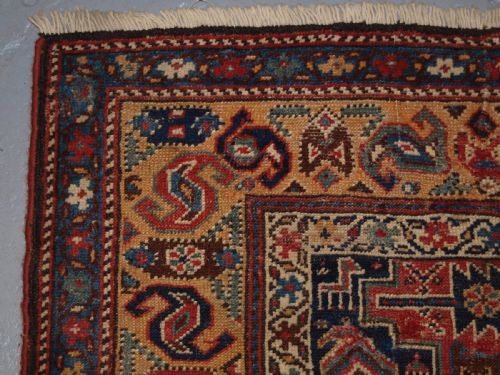 fig 1. ANTIQUE KURDISH LONG RUG WITH MEDALLION DESIGN, SUPERB COLOUR, CIRCA 1880.
