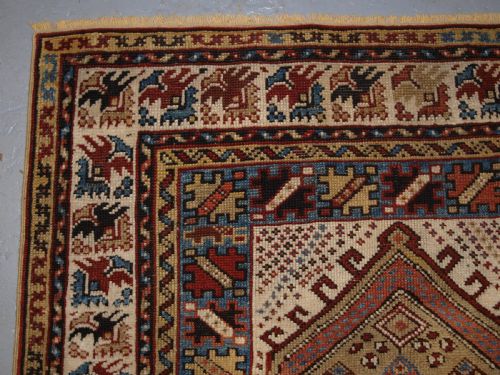 fig 1. ANTIQUE TURKISH KOZAK VILLAGE PRAYER RUG, SMALL SQUARE SIZE, SCARCE ITEM, 2ND HALF 19TH CENTURY.