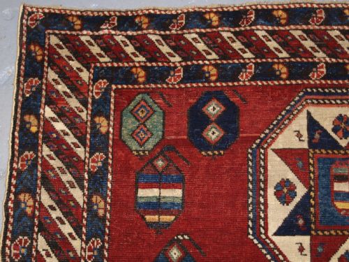fig 1. ANTIQUE CAUCASIAN SHIRVAN RUG WITH UNUSUAL STAR DESIGN, LATE 19TH CENTURY.
