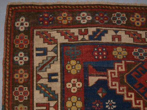 fig 1. ANTIQUE CAUCASIAN KAZAK RUG, FIVE MEDALLION DESIGN, GREAT COLOURS, CIRCA 1880.