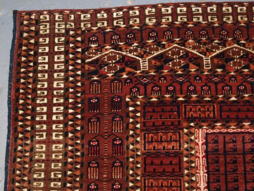 fig 1. ANTIQUE SARYK TURKMEN ENSI DOOR HANGING, COTTON AND SILK HIGHLIGHTS, 4TH QUARTER 19TH CENTURY.