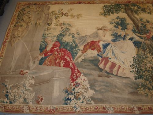 fig 1. ANTIQUE LOUIS XV AUBUSSON TAPESTRY, AFTER JEAN-BAPTISTE OUDRY, CIRCA 1770.