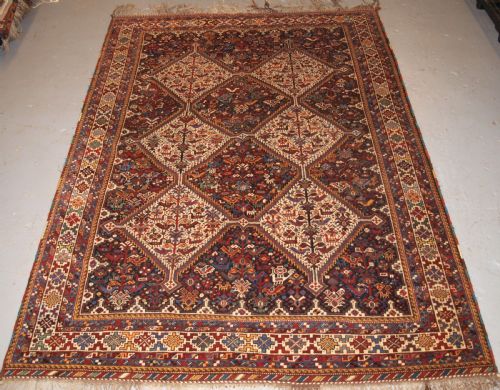 Antique Khamseh Bird Rug, Superb Example, Circa 1900.