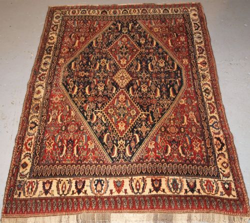 Antique Qashqai Kashkuli Rug, Herati Design, Late 19th Century.