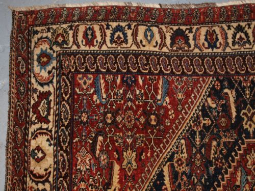 fig 1. ANTIQUE QASHQAI KASHKULI RUG, HERATI DESIGN, LATE 19TH CENTURY.