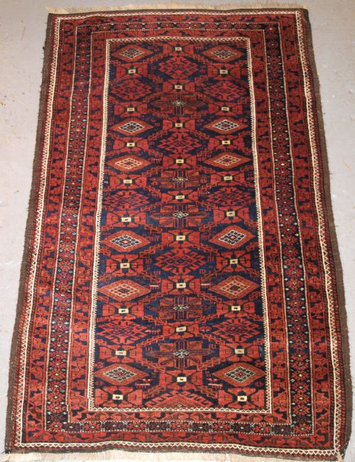 Antique Baluch Rug, Khorasan Region, All Over Design, Circa 1900.