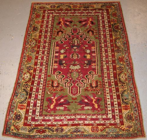 Antique Turkish Kirsehir Village Rug, Wonderful Colour, Traditional Design, Late 19th Century.